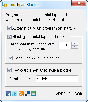 touchpad blocker screenshot