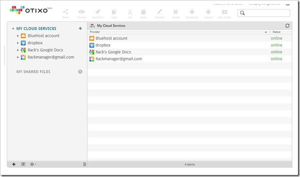 Otixo.com บริการจัดการ file บน Cloud