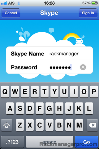 skype register login page on iphone ios 5