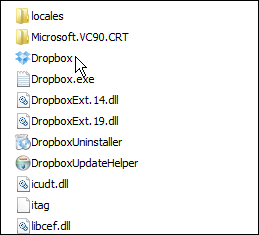 dropbox file in windows