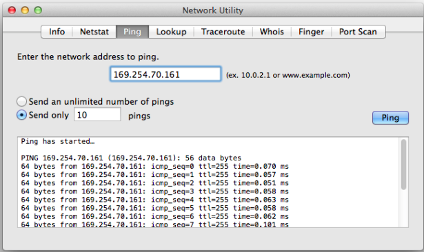 ping internet google from mac os