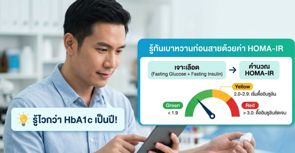 HOMA-IR รุ้ไวกว่าค่าอื่นๆเป็นปีๆ